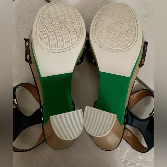 Tommy Hilfiger Navy Blue Wood Platform Heels - Picture 7 of 9